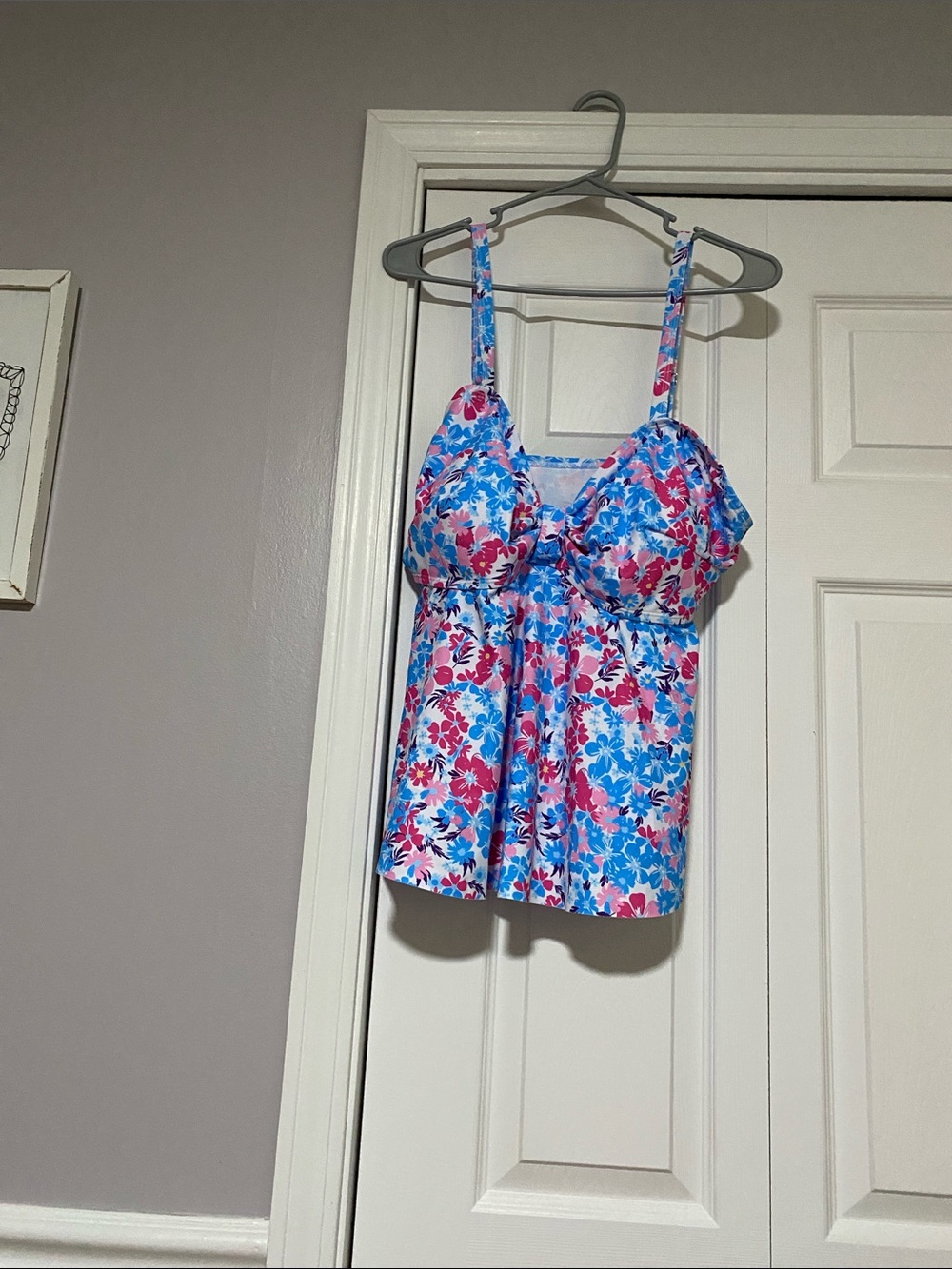 SHEIN Floral Swim  suit in Blue & Pink